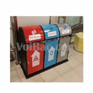 Thùng Rác Ngoài Trời 3 Ngăn Đẹp